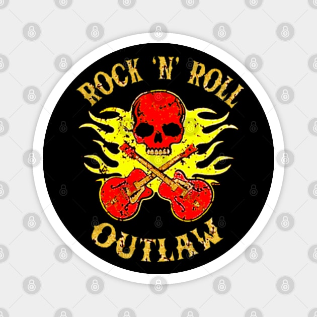 Rock 'n' Roll Outlaw (Colour 3) Magnet by CosmicAngerDesign